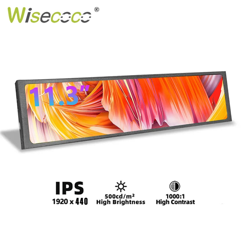 Monitor portátil de 11,3 pulgadas, pantalla IPS estirada de 440 × 1920 para temperatura de CPU y GPU, no compatible con gráficos integrados AMD