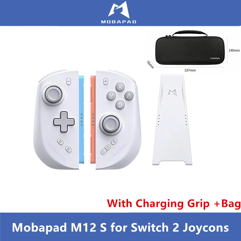 Mobapad Negro, Blanco, Gris Gamepa: Los Mejores Controles de Juego de Tercera Parte para Switch 2 Joycons: Mobapad M12 S con Bolsa, Agarre de Carga y Control de Juego