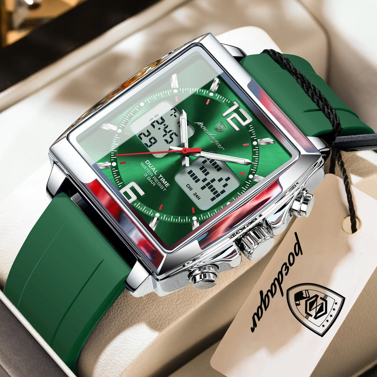 Reloj casual para hombre POEDAGAR, deportivo, electrónico, LED, con alarma, cuarzo, cronógrafo, fecha, semana y hora dual, reloj digital para hombre