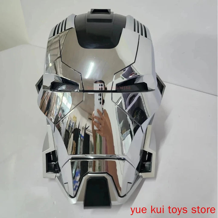 Casco de Iron Man Mk17 Mk5 Recién Mejorado, Control de Voz en Inglés por Jarvis, Apertura y Cierre, Adorno Coleccionable Rosa, Regalo de Cumpleaños