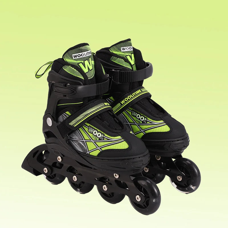 Patines en línea para mujeres y hombres, zapatos de patinaje de 4 ruedas de tamaño ajustable para niños y niñas, zapatillas de patinaje al aire libre para principiantes