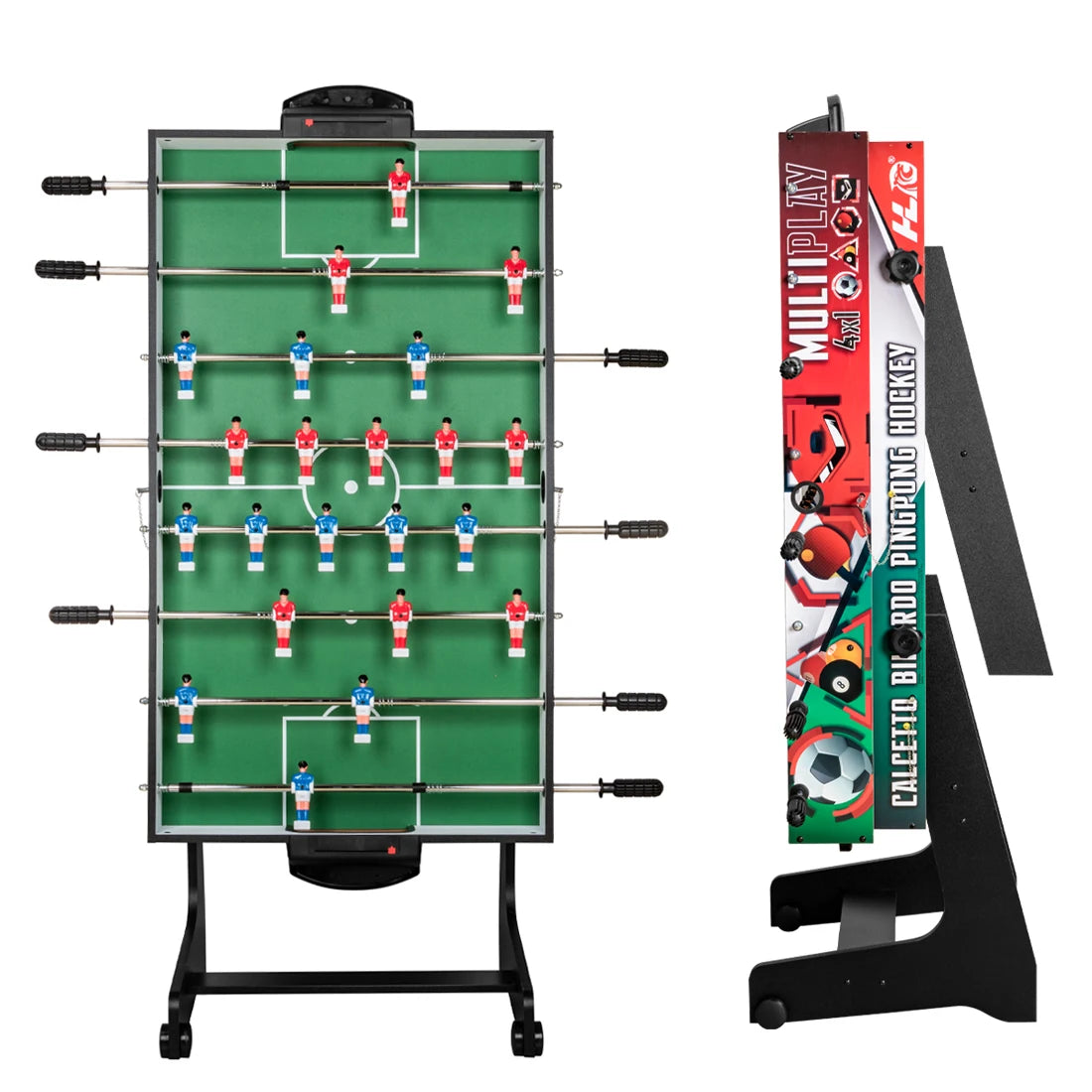 4 HLC 1 multi-game Table, tractable Table Football, multi-function Sports Baby Foot/Billiards/Table Tennis/Hockey, fair for Adults and children's Family Fun