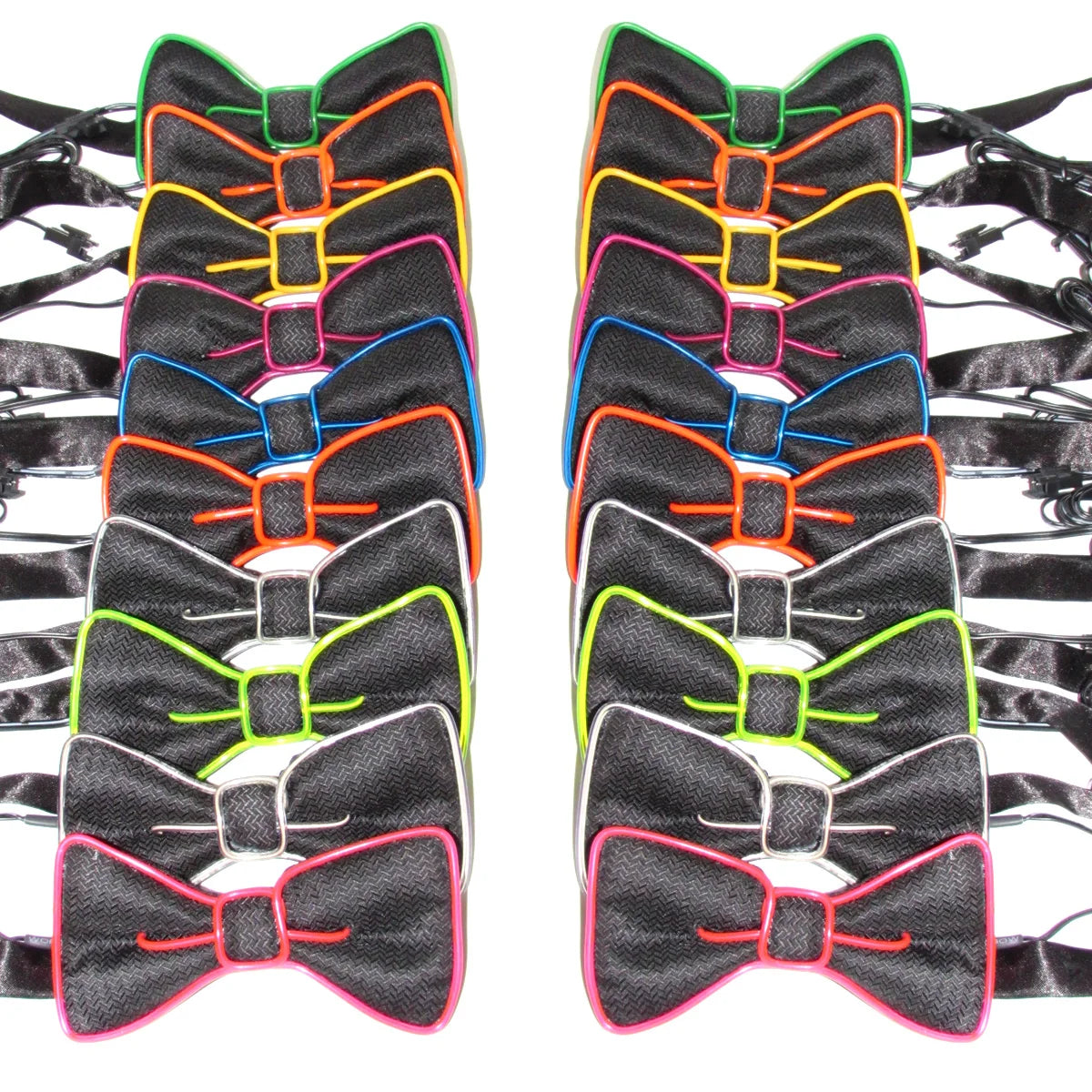 Nuevo estilo, pajarita de neón iluminada, corbata LED de alambre EL, barra luminosa brillante, corbata de fiesta, decoración navideña, accesorios de disfraz Rave