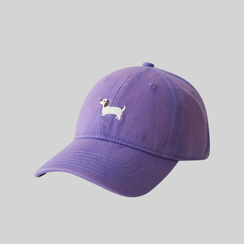 Gorra de béisbol con bordado de perro salchicha, protector solar, de moda, para exteriores, adecuada para hombres y mujeres, para uso diario informal.