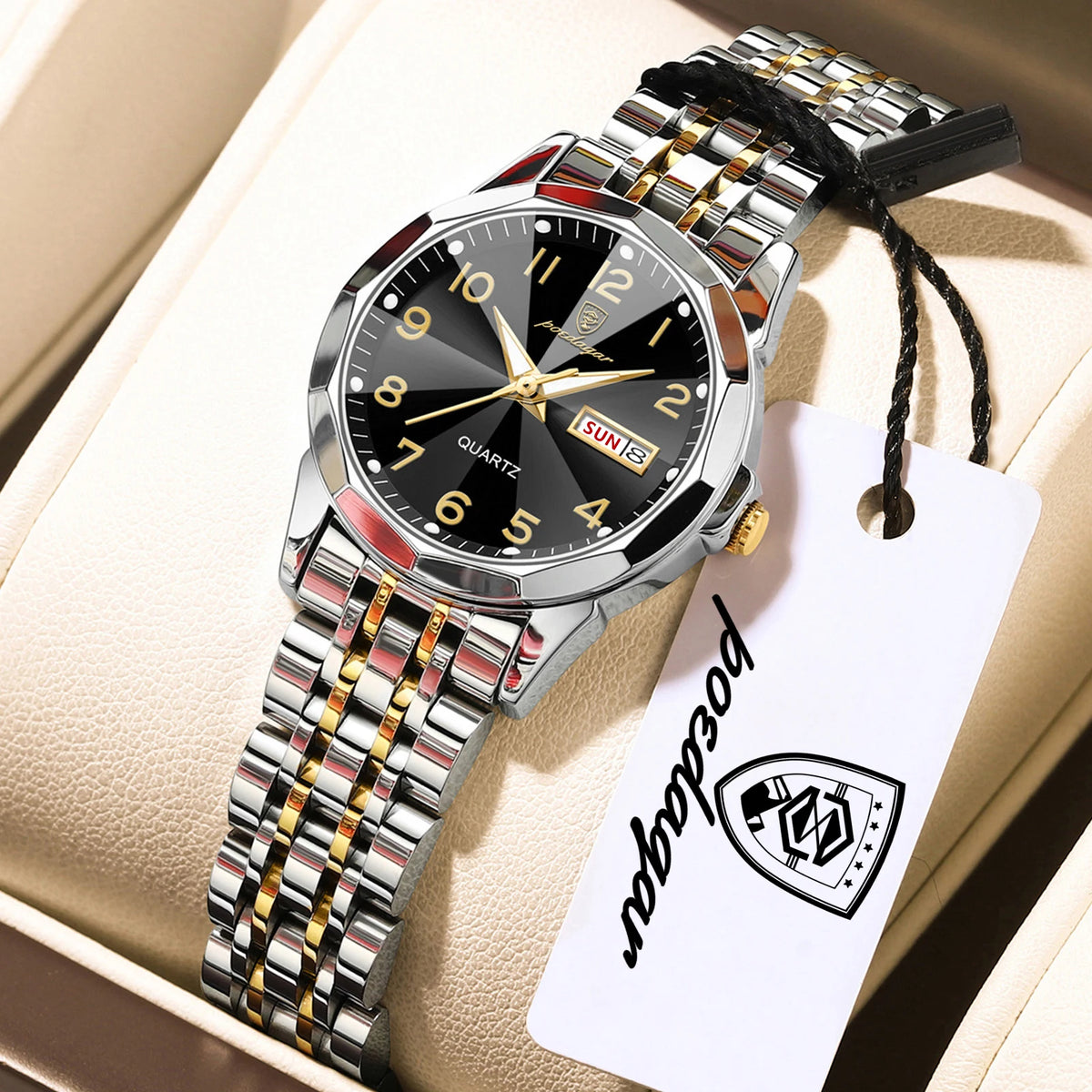 Reloj original elegante para mujer POEDAGAR, resistente al agua, luminoso, con fecha y día, de acero inoxidable, reloj de cuarzo a la moda para mujer