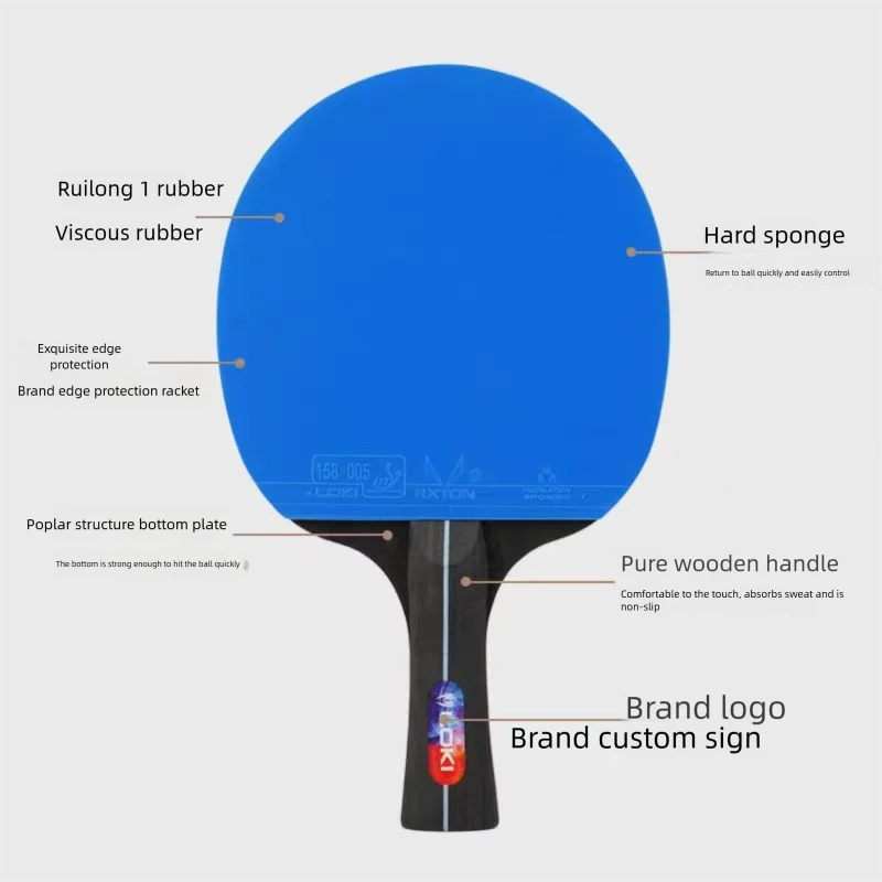 Juego de 2 raquetas de tenis de mesa Loki K5000 profesionales, juego de palas de Ping Pong originales con 2 bolas y bolsa de almacenamiento para principiantes