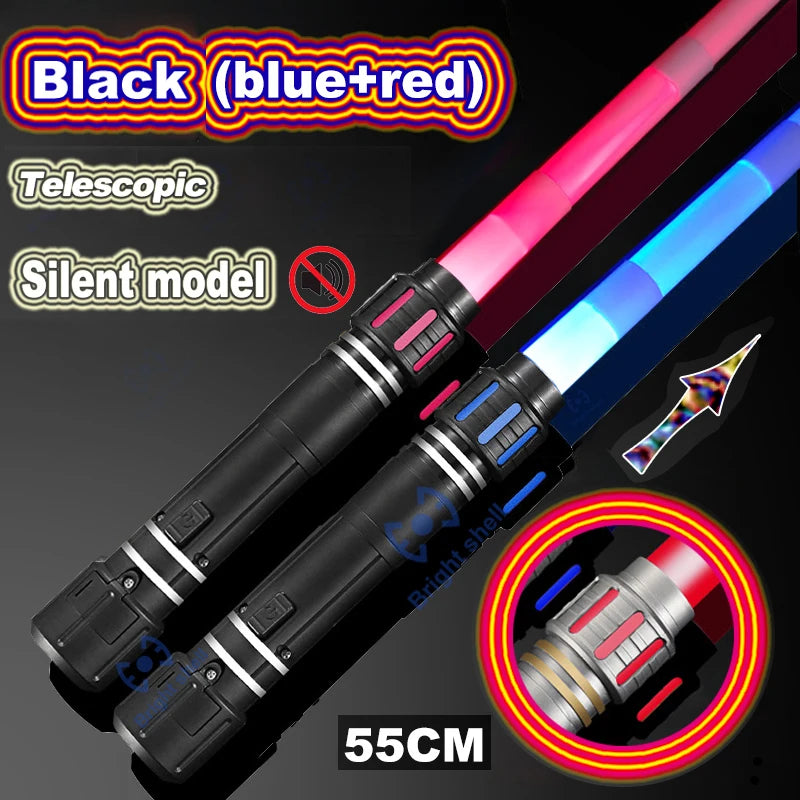 Sable de luz de 80 cm, juguete de espada láser RGB, sable de luz con 7 colores intercambiables, juguete telescópico Force FX FOC con efectos de sonido, espada Jedi para niños, regalo para niños