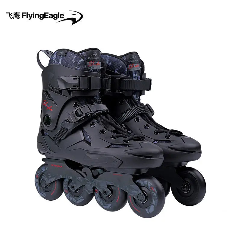 Patines en Línea FlyingEagle X3 Freestyle para Adultos, Principiantes y Profesionales, Patines de Slalom de 4 Ruedas Ajustables, Diseño Plano Banana