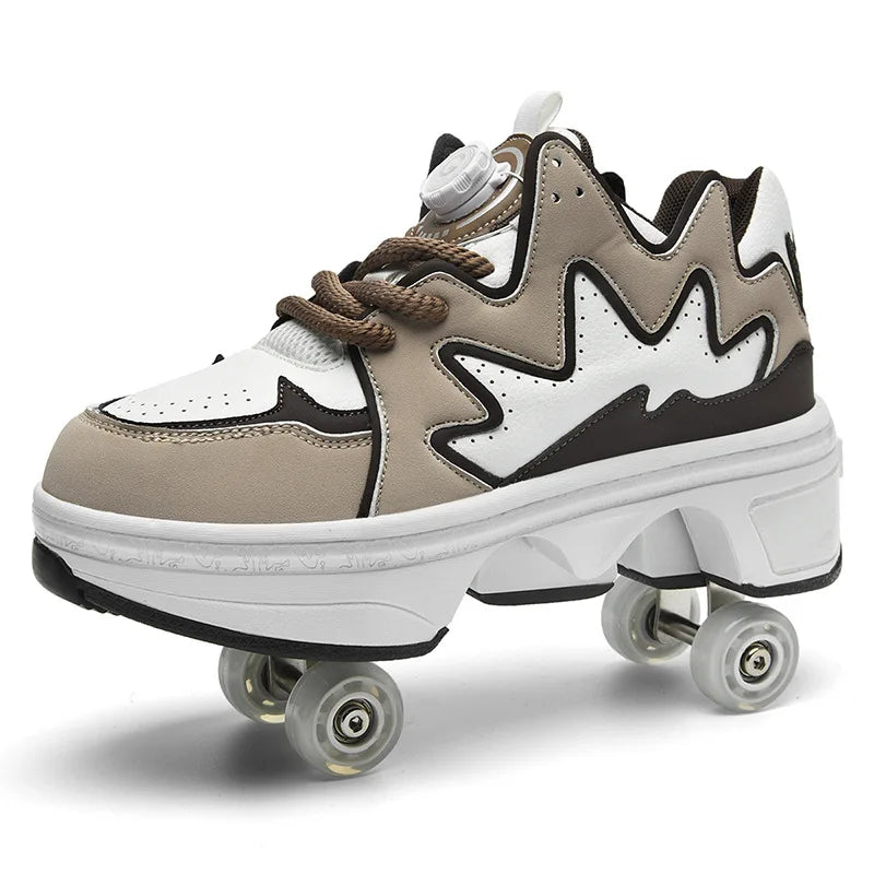 Patinaje con estilo: patines convertibles blancos 2 en 1, que marcan la diferencia en el patinaje y son el mejor regalo para amigos.