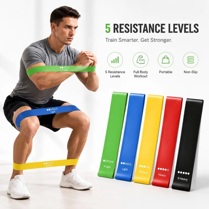 Juego de Bandas de Resistencia, Equipo de Gimnasio para Ejercicio en Casa, Bandas Elásticas para Entrenamiento de Fuerza y Agilidad, Equipo Práctico para Entrenamiento de Gimnasio y Boxeo