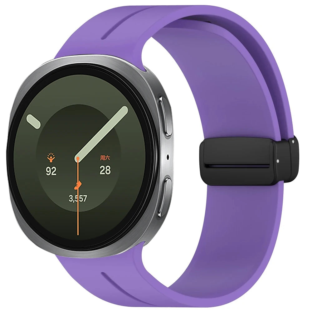 Correa de silicona suave para Samsung Galaxy Watch 9/8 40/44mm con hebilla magnética, banda transpirable para Galaxy Watch 8 Classic 46mm