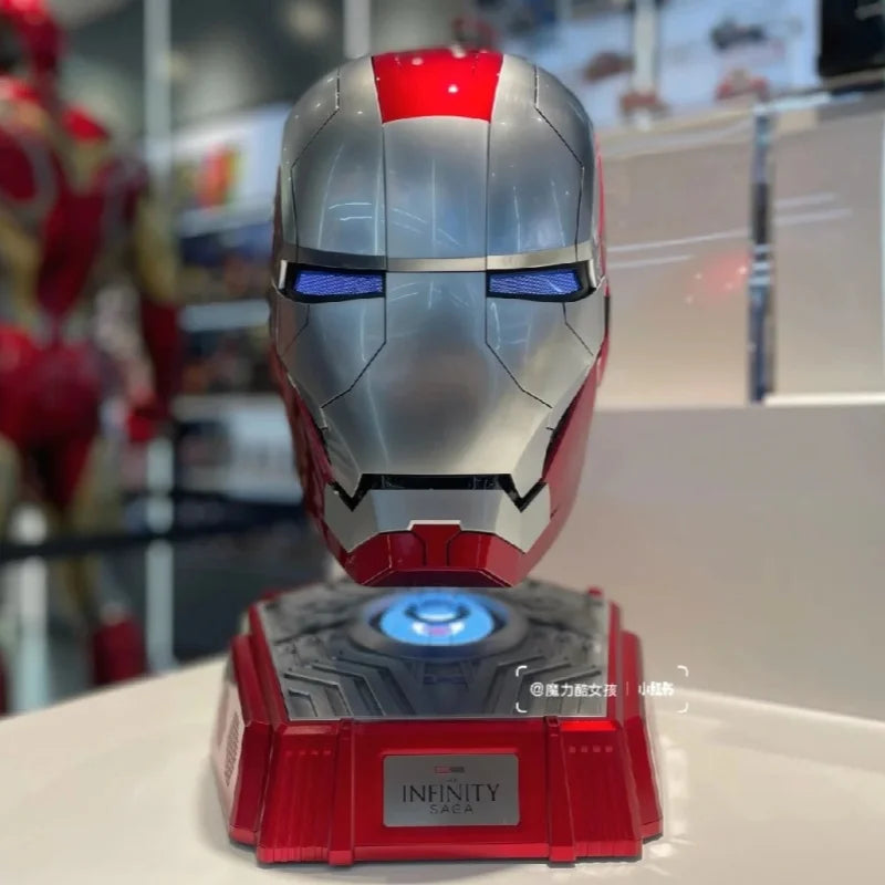 Casco Iron Man MK5, Real, portátil, apertura eléctrica automática, cierre, regalo de Año Nuevo para el Día de los niños, figura de acción coleccionable, juguete