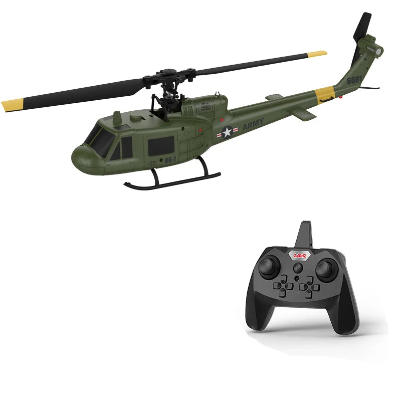 Helicóptero RC KOOTAI F06 UH-1 Huey 2.4G 4CH con Flujo Óptico, Localización, Mantenimiento de Altitud, Sin Flybar, Escala 1:48