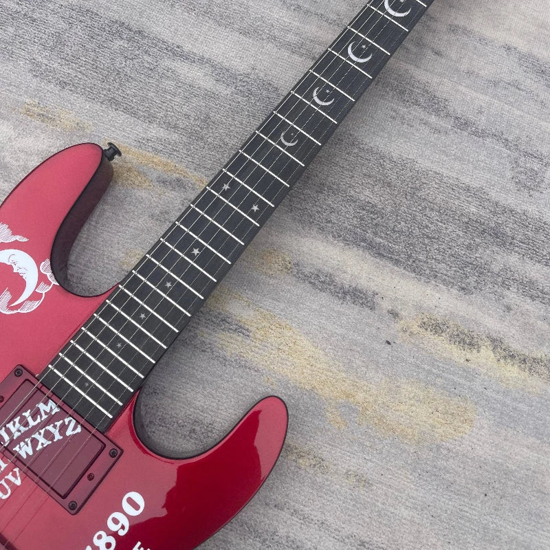 Guitarra Eléctrica STSS de Alta Calidad con Acabado Rojo Metálico, Doble Pastilla, Doble Bloqueo de Trémolo, Guitarra de Rock Metálica, Entrega Incluida