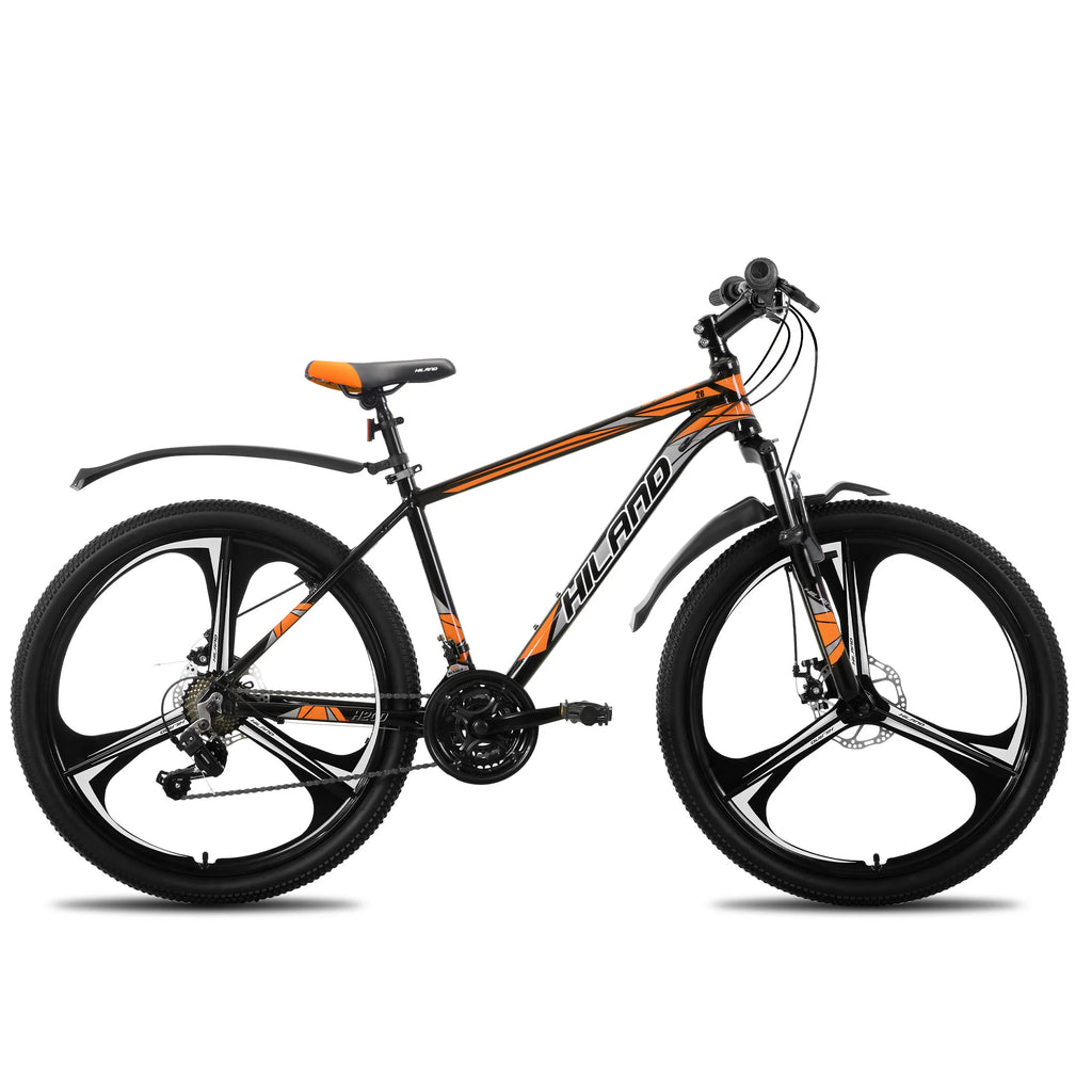 Bicicleta de montaña HILAND, 3 radios, transmisión de 18 velocidades, cuadro de aluminio, ruedas de 26 pulgadas, bicicleta con frenos de disco para hombres y mujeres, MTB para hombre