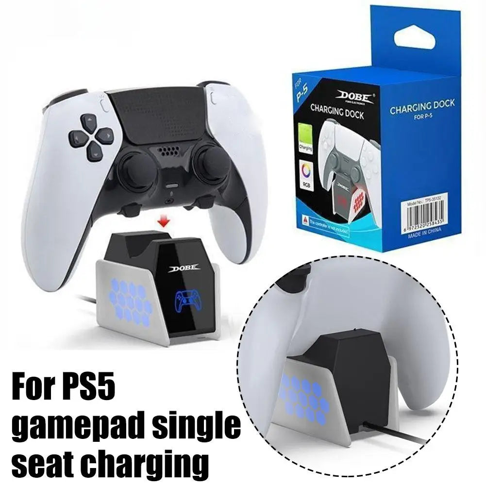 Estación de carga para mandos de PlayStation 5, cargador rápido doble con indicador LED, base de carga para accesorios de PS5