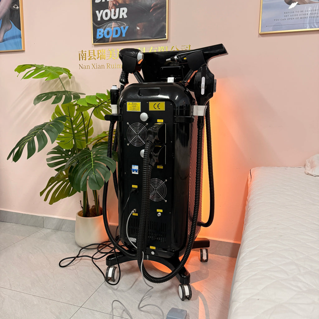 Máquina de Depilación Láser de Diodo de Alta Potencia 4 en 1, 5000W, 755/808/940/1064nm, Dispositivo de Depilación Corporal Indoloro con Hielo y Titanio