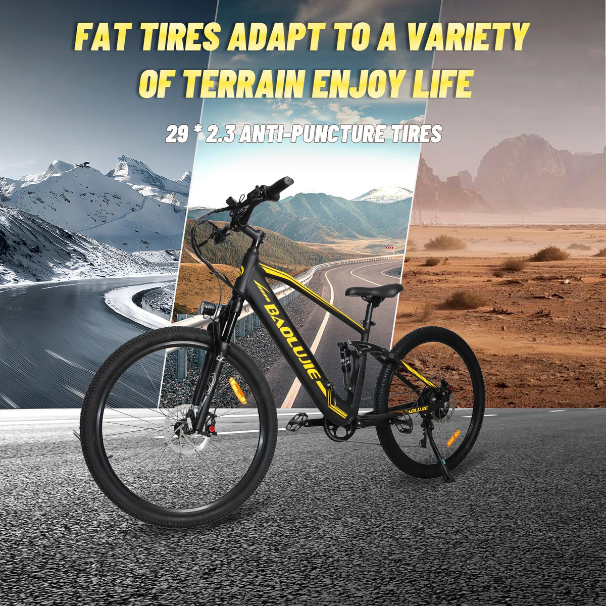 Nueva Bicicleta Eléctrica de Montaña BAOLUJIE S9 2026, 750W, 48V 14AH, Doble Suspensión, 50 km/h, Frenos Hidráulicos, 29 Pulgadas, 10 Velocidades, Pantalla a Color, para Adultos