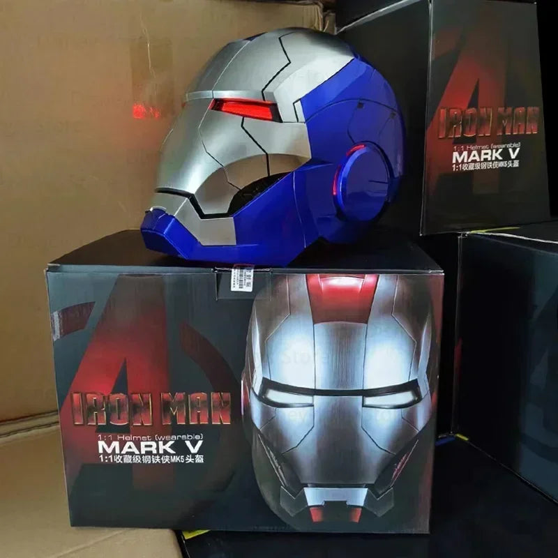 Nuevo Casco de Iron Man Mk50 Mk5 Mk17 con Control por Voz y Luces, Modelo de Juguete para Adultos, Tecnología Vestible, Regalo
