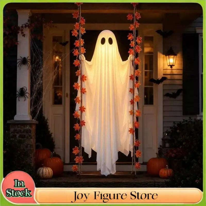 Decoraciones de Halloween para Exteriores, Fantasmas Luminosos Colgantes con Luces de Cadena, Adorno de Fantasma Brillante para Jardín