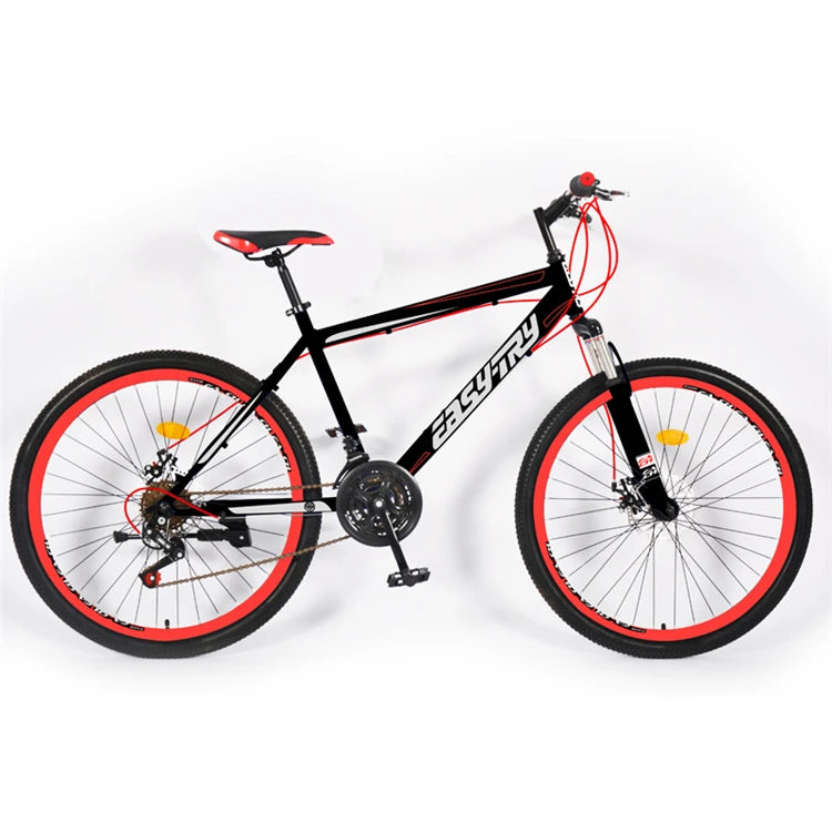 Bicicleta de montaña de 29 pulgadas con suspensión total, 21 velocidades, horquilla de acero, freno de disco y pedal estándar