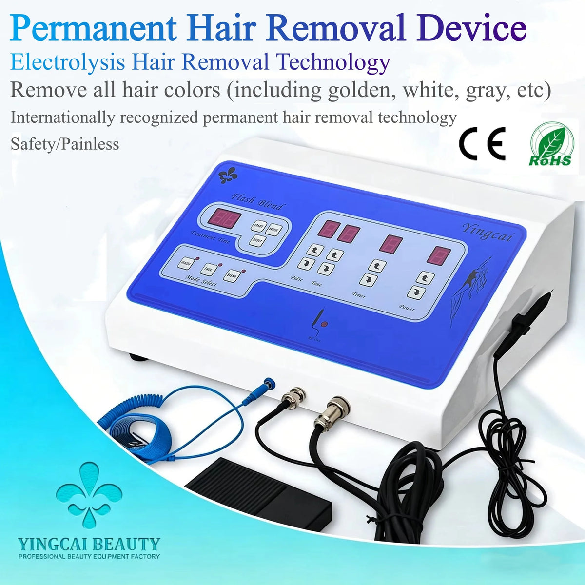 Máquina profesional de depilación con electrólisis permanente, dispositivo de depilación con aguja indolora para máquina de depilación facial y corporal