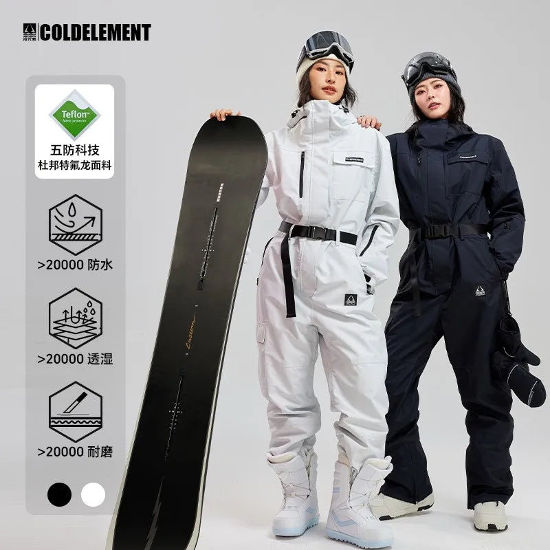 Traje de Esquí de una Pieza para Hombre y Mujer, Térmico, Impermeable, para Nieve, Overol para Snowboard, комбинезон горнолыжный женский