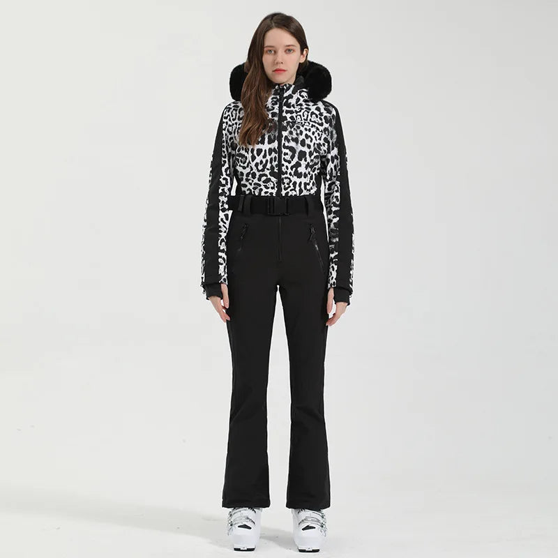 GSOU SNOW-traje de esquí de una pieza para mujer, mono grueso para Snowboard, monos deportivos al aire libre, impermeable, traje de esquí