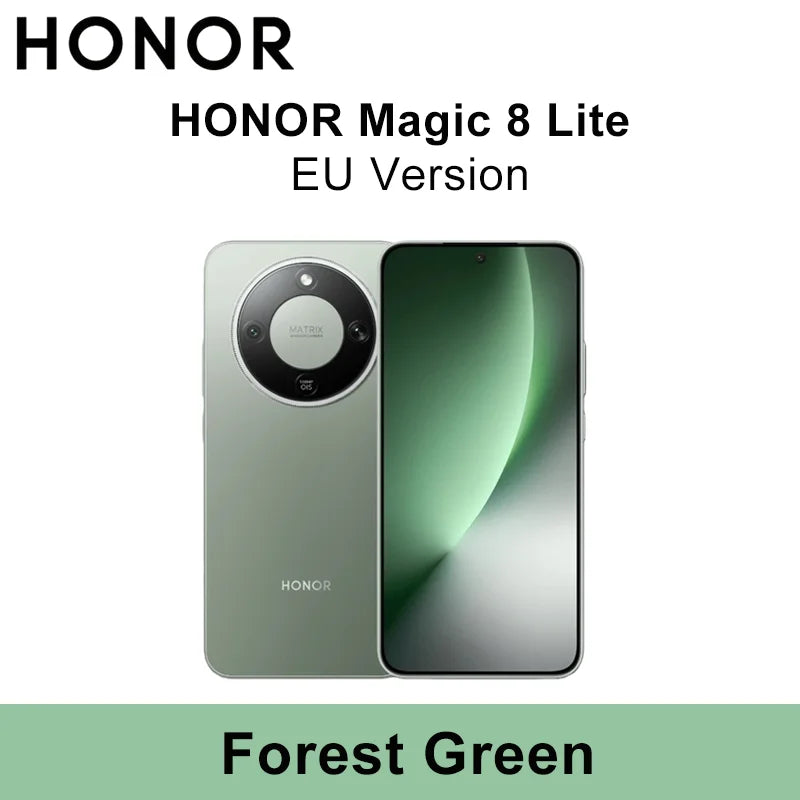 Smartphone HONOR Magic 8 Lite versión EU 5G, 108MP OIS AI, eSIM, resistente a caídas de 2,5 m, resistente al polvo IP69K, 7500 mAh, Snapdragon 6 Gen4
