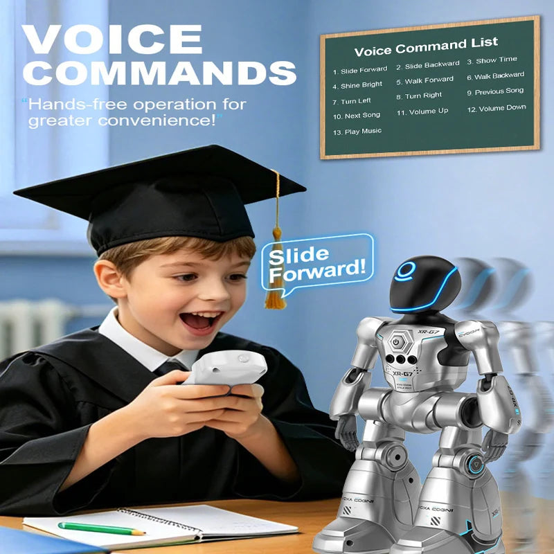 Robot inteligente de control remoto con IA, juguete programable, compañero interactivo con control por voz para educación temprana, robot de reparto, regalo