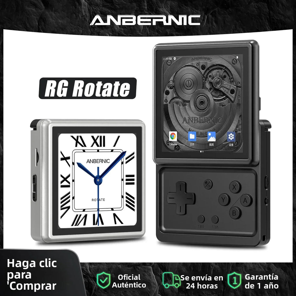Anbernic RG Rotate Android Handheld Game Console 3.5" IPS 720×720 T618 Retro Gaming Emulator WiFi 3GB+32GB Portable Player