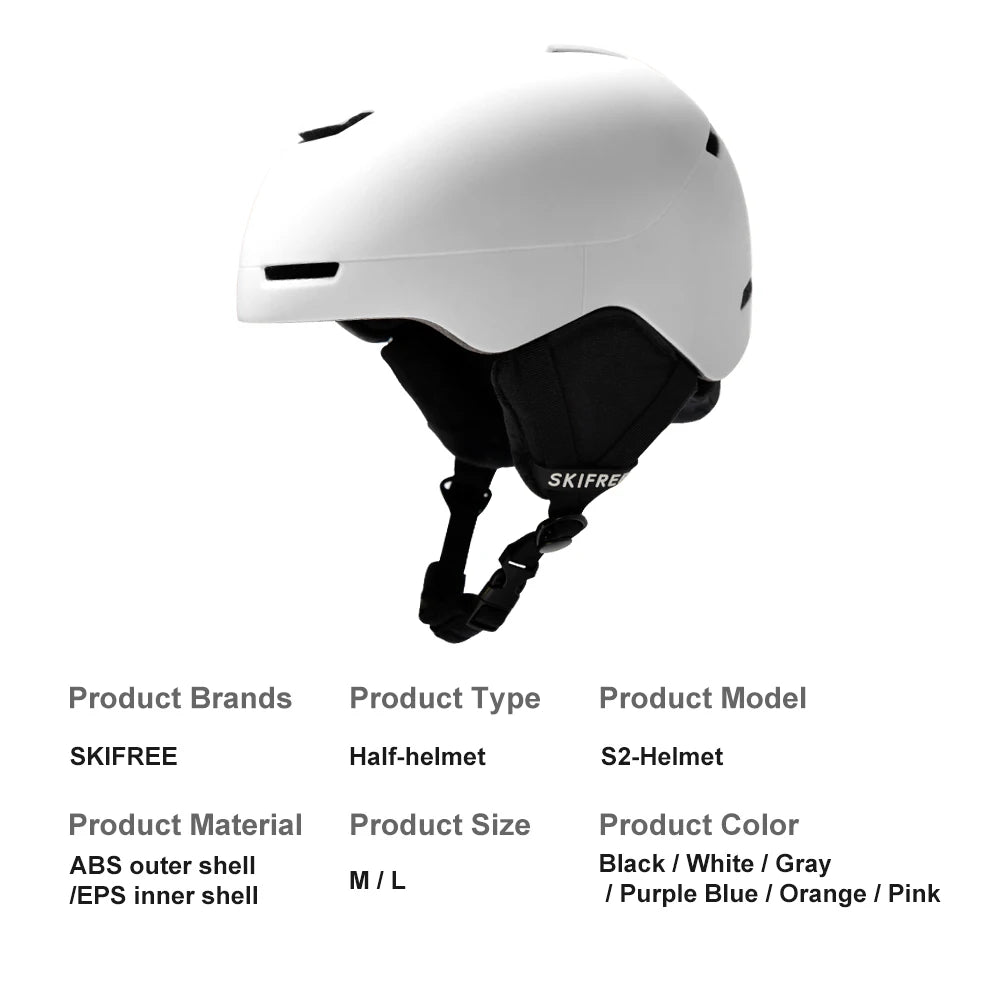 Casco de Esquí SKIFREE-S2 Zhufeng, Carcasa de PC Ligera, Almohadilla EPS, Ajuste 3D Regulable, Ajuste Asiático, Almohadillas de Oído Removibles