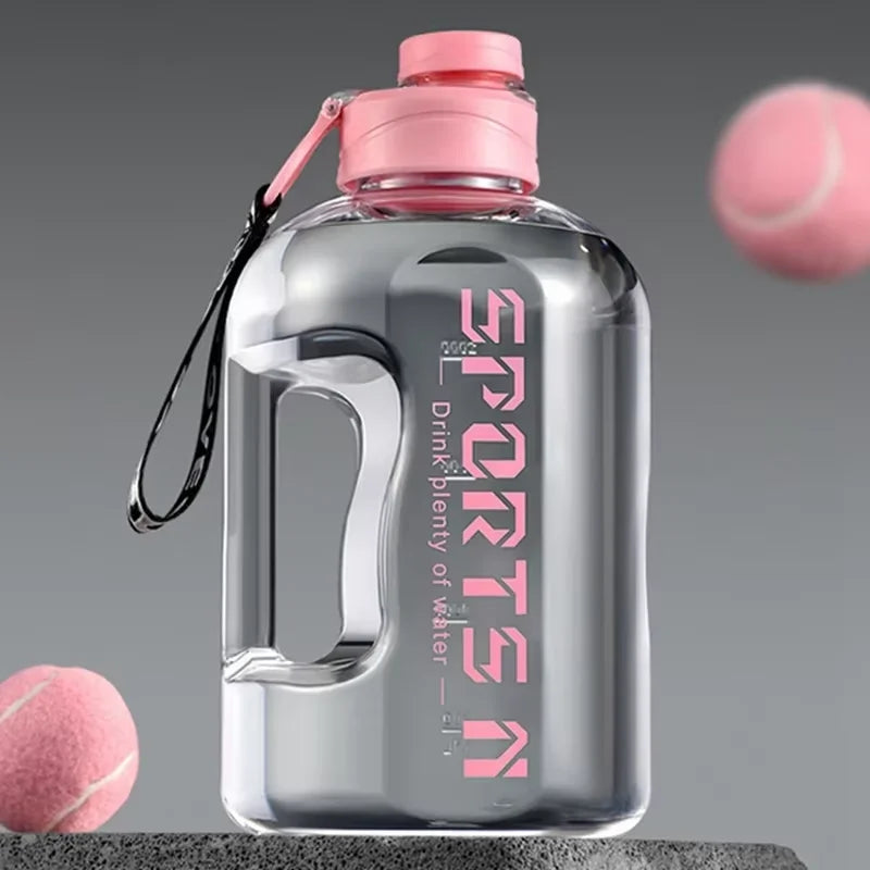 Botella de agua de gran capacidad de 2 litros, hervidor de agua deportivo para gimnasio, para acampar, viajar, botellas para beber sin BPA