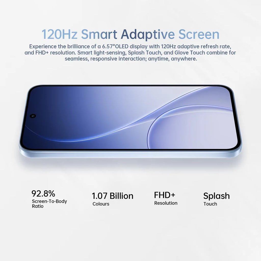 EU-spec smartphone OPPO Reno15 F 5G 8GB+256GB Blue,ColorOS 16.0 ,Snapdragon 6 Gen 1,6500mAh,80W ,6.57inches, 2372*1080 Pixels OnePlus