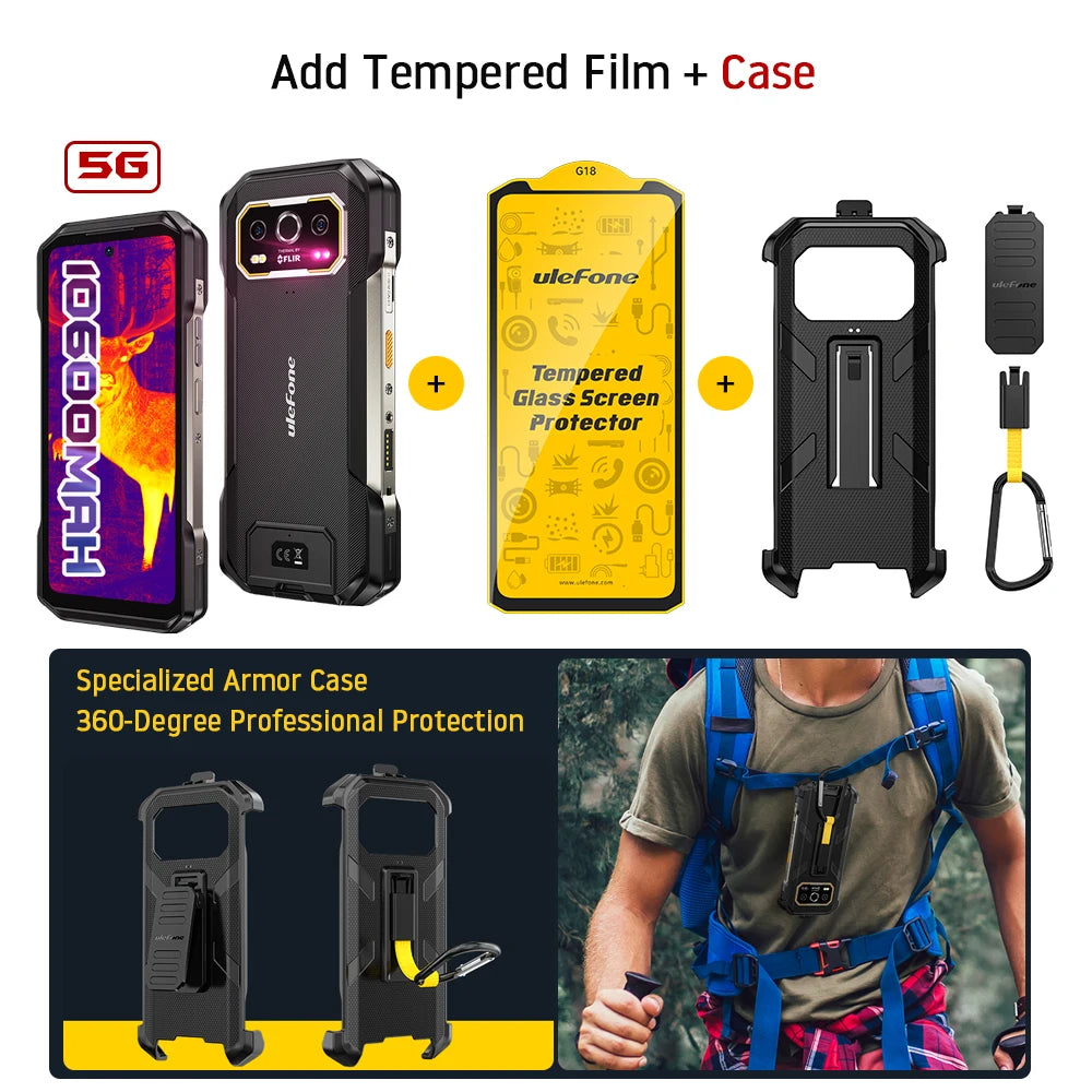 Ulefone Armor 27T Pro+ 5G 10600mAh 64MP Visión Nocturna Hasta 24GB+256GB Smartphone Robusto Android 15 6.78" 120Hz LCD