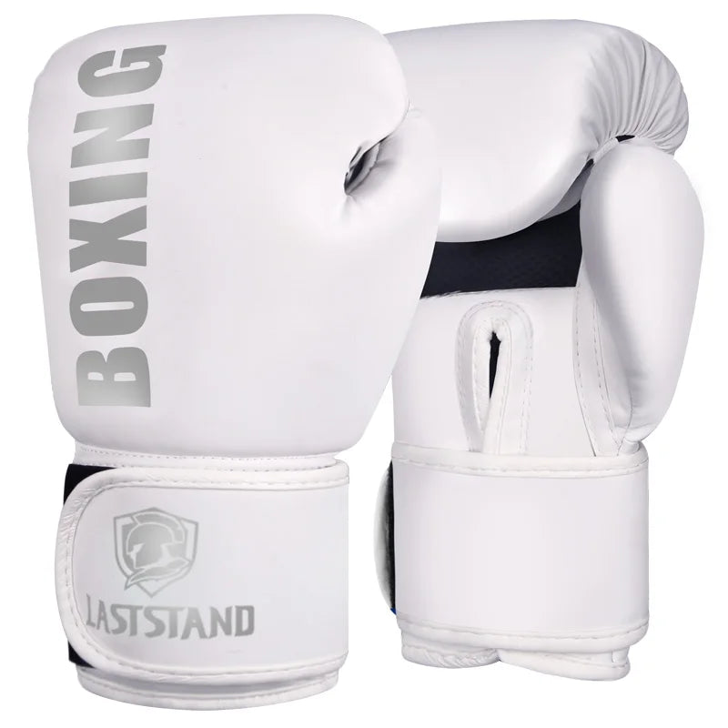 Guantes De Boxeo De cuero PU para hombres, mujeres y niños, 6, 10, 12oz, Muay Thai, Sanda, lucha libre, MMA, Kick Boxing, entrenamiento