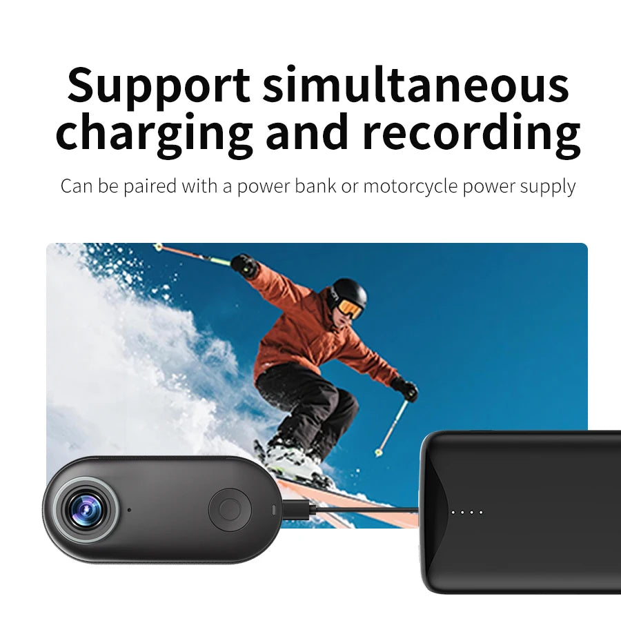Mini Cámara WiFi HD 4K, Cámara de Acción Resistente al Agua, Cámara Corporal Magnética, Cámara de Bolsillo para Motocicleta, Cámara Deportiva para Exteriores, Vlog, Tarjeta de 64 GB