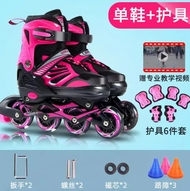 Patines en Línea Profesionales para Principiantes, Zapatos de Patinaje Transpirables con Parte Superior Flexible, Ajuste Cómodo y Suave para Adultos y Adolescentes