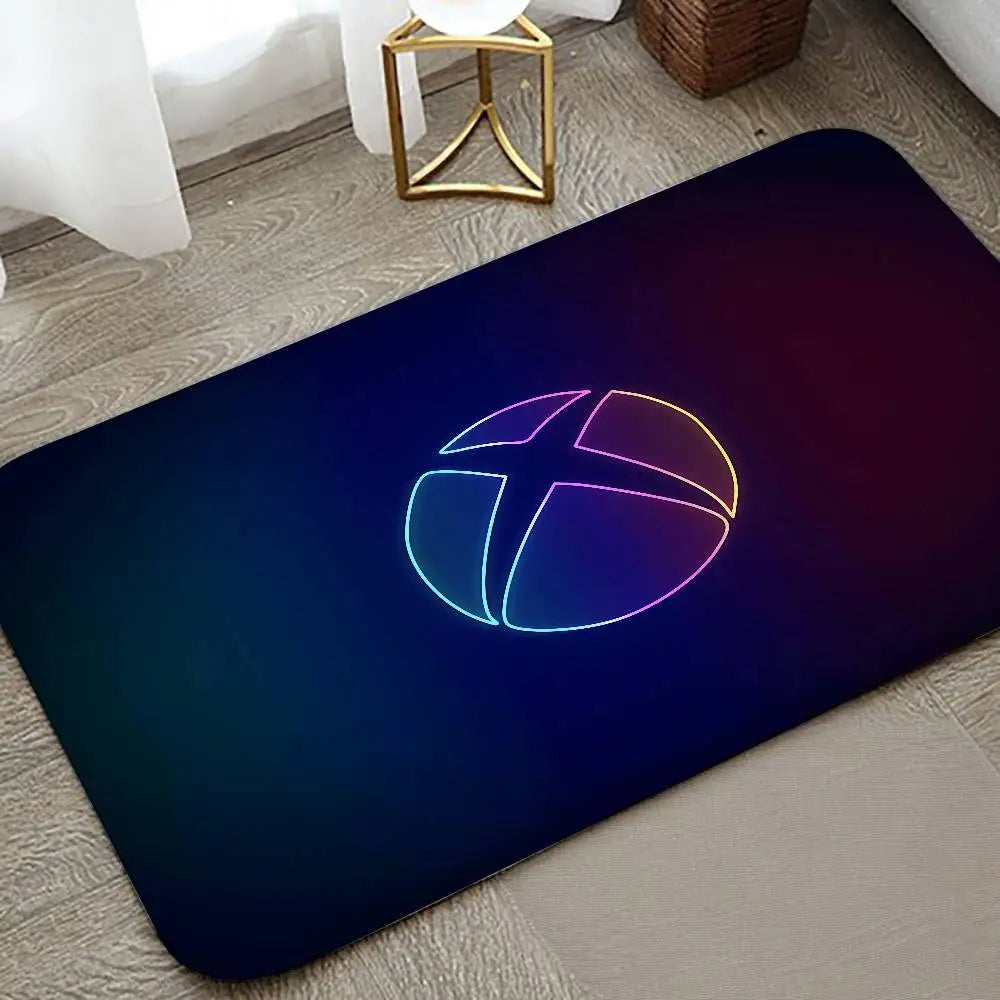 Alfombra de suelo con logotipo Cool H-XBox-S, alfombra de puerta de franela estampada con patrón, adecuada para baño, sala de estar, decoración del hogar