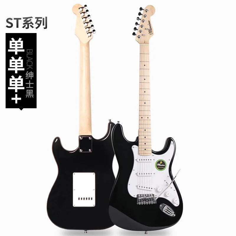 Guitarras eléctricas de madera de 39 pulgadas para principiantes, rendimiento, 22 trastes, instrumentos eléctricos de 6 cuerdas de alta calidad