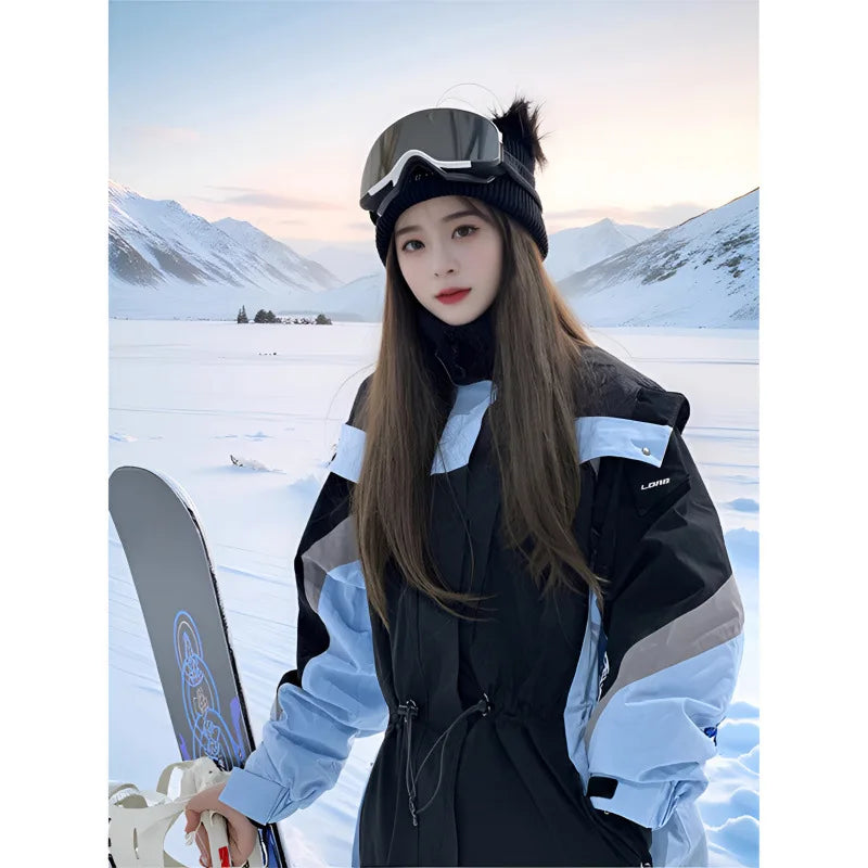Conjunto de traje de esquí de invierno de alta calidad, mono de snowboard para hombre y mujer, impermeable, cortavientos, con aislamiento térmico, para deportes al aire libre y esquí.