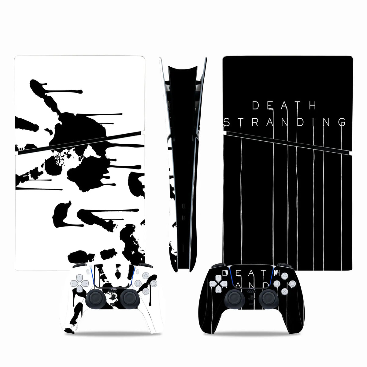 For PS5 Slim Digital Edition Console and 2 Controllers Geometry Design Skin PS5 Slim Digital Sticker Vinyl Wrap Cover Full Set