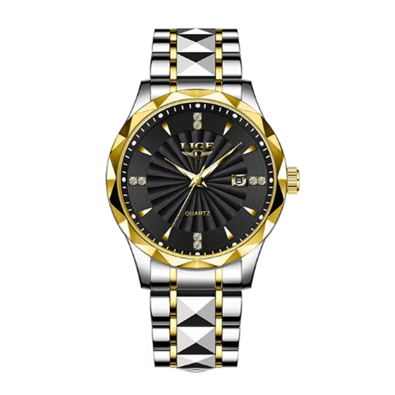 Reloj de lujo para mujer LIGE, reloj de cuarzo luminoso para deportes al aire libre, movimiento importado, reloj impermeable de acero inoxidable para mujer