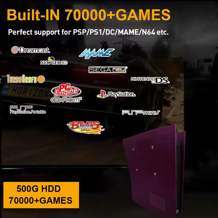 Consola de Juegos Win11 G11 con Más de 7000 Juegos Clásicos, Disco Duro de 500G/1T, 4K HD para WII, PSP, PS2, XBOX, SATURN, Compatible con Control Inalámbrico para 4 Jugadores