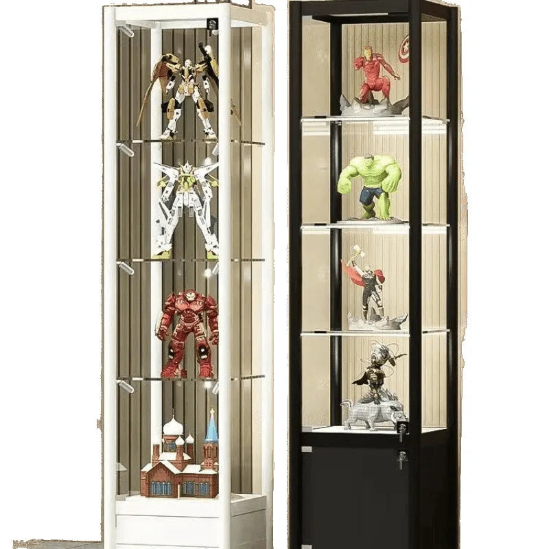 Vitrina de figuras LEGO, vitrina de juguetes, vitrina de vidrio, vitrina de almacenamiento de lujo ligero, vitrina de vidrio para modelo Gundam