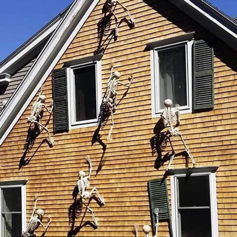 Esqueleto móvil de Halloween, huesos de calavera humana falsa, decoraciones para fiesta de Halloween, Bar en casa, Casa Encantada, accesorios de terror, juguetes ornamentales