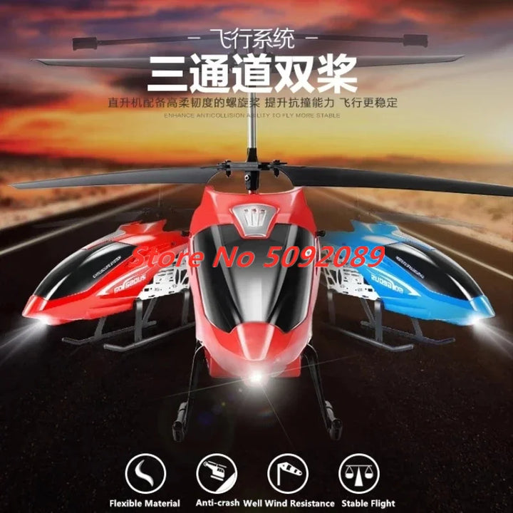 Helicóptero Eléctrico de Control Remoto de Aleación Súper Grande de 80 CM, 2.4G, 150M, Resistente a Impactos, con Iluminación LED y Motor Dual