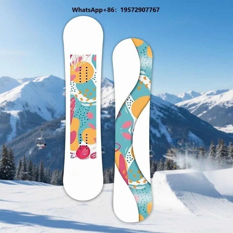 Tabla de Snowboard Personalizada de Fibra de Carbono y Álamo para Adultos, con Marca, Color Arcoíris, Todo Terreno, en Paquete Completo