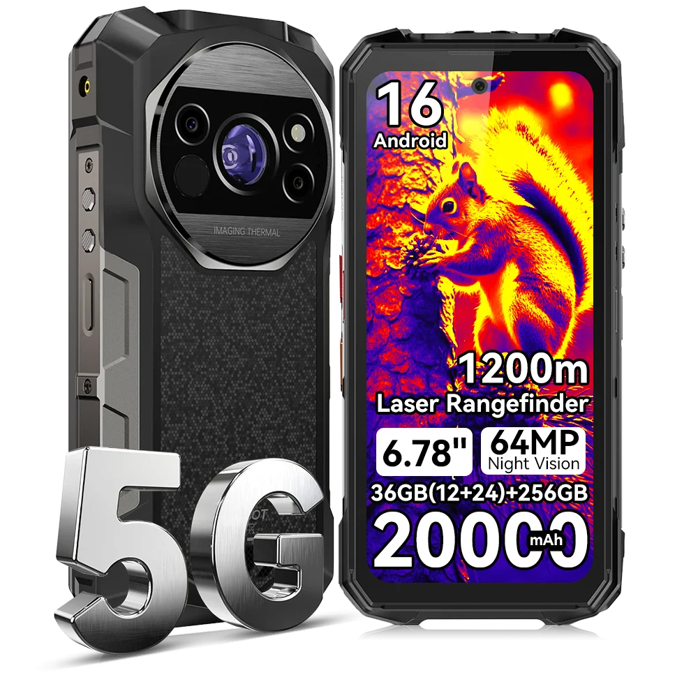 FOSSiBOT F115 Ultra 36GB(12+24)RAM+256GB Android 16 20000mAh Cámara de visión nocturna de 64MP, el primer teléfono resistente de triple visión del mundo