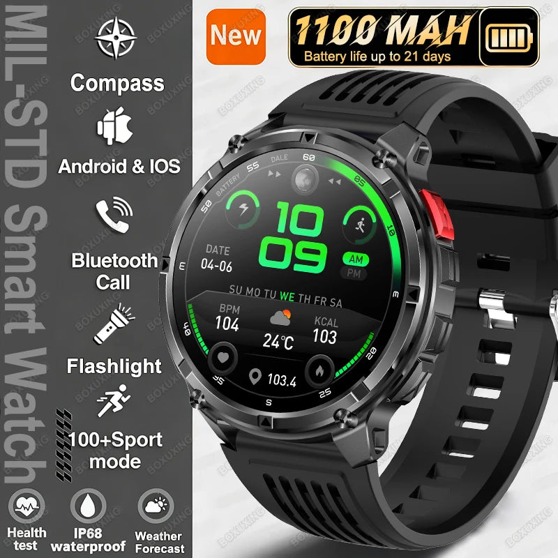 2026 Nuevo T-Rex 3 Ultra Reloj Inteligente 1100mAh, 5ATM Resistente al Agua, Deportes al Aire Libre, GPS, Monitor de Frecuencia Cardíaca, Brújula, Llamadas Bluetooth, Smartwatch
